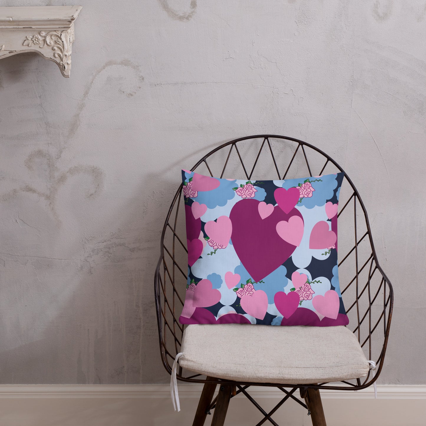 Almohada de corazón morado de primera calidad