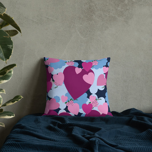 Almohada de corazón morado de primera calidad