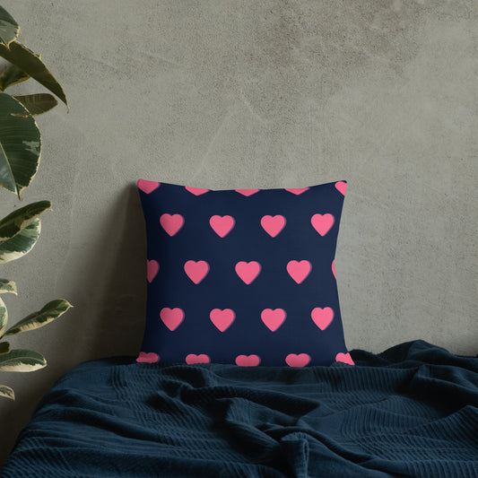 Almohada premium de corazón rosa