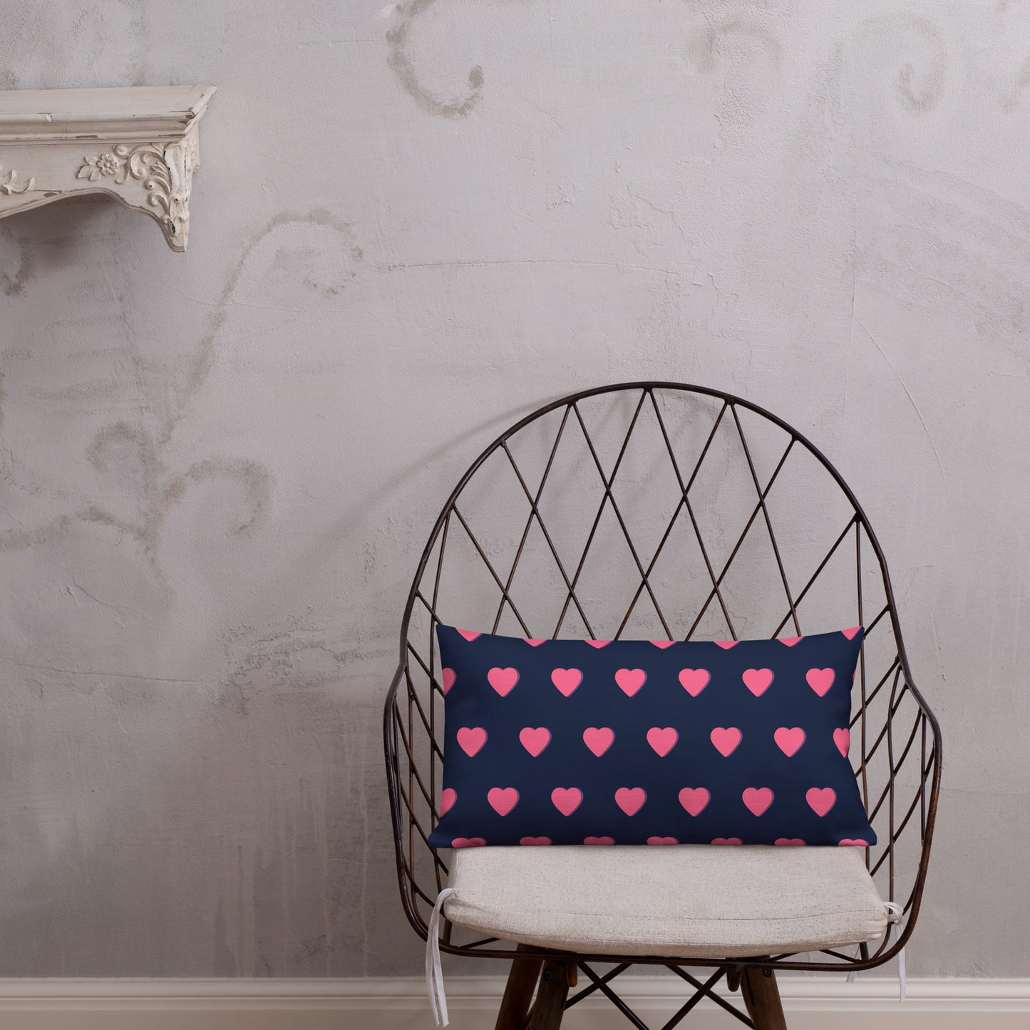 Almohada premium de corazón rosa
