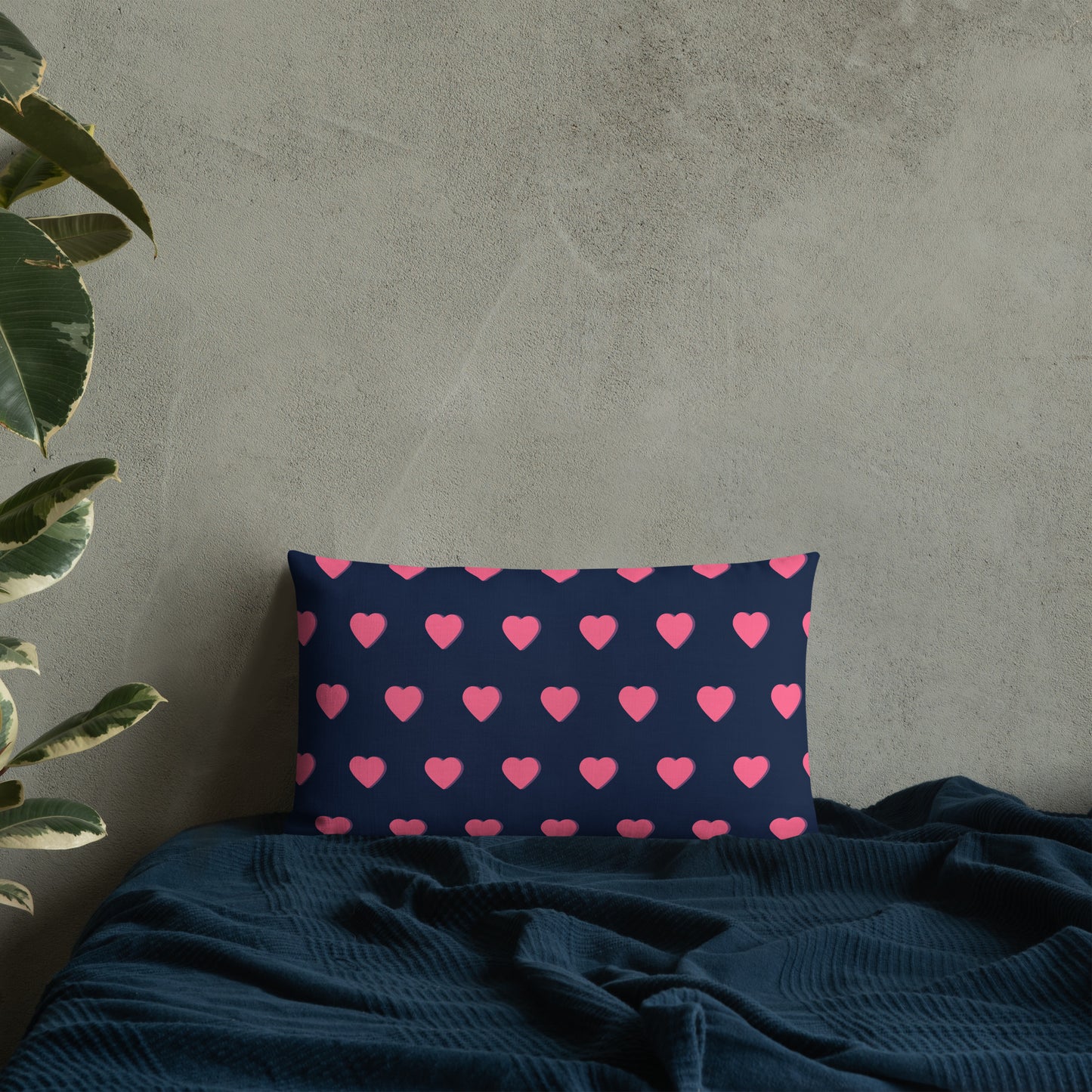Almohada premium de corazón rosa