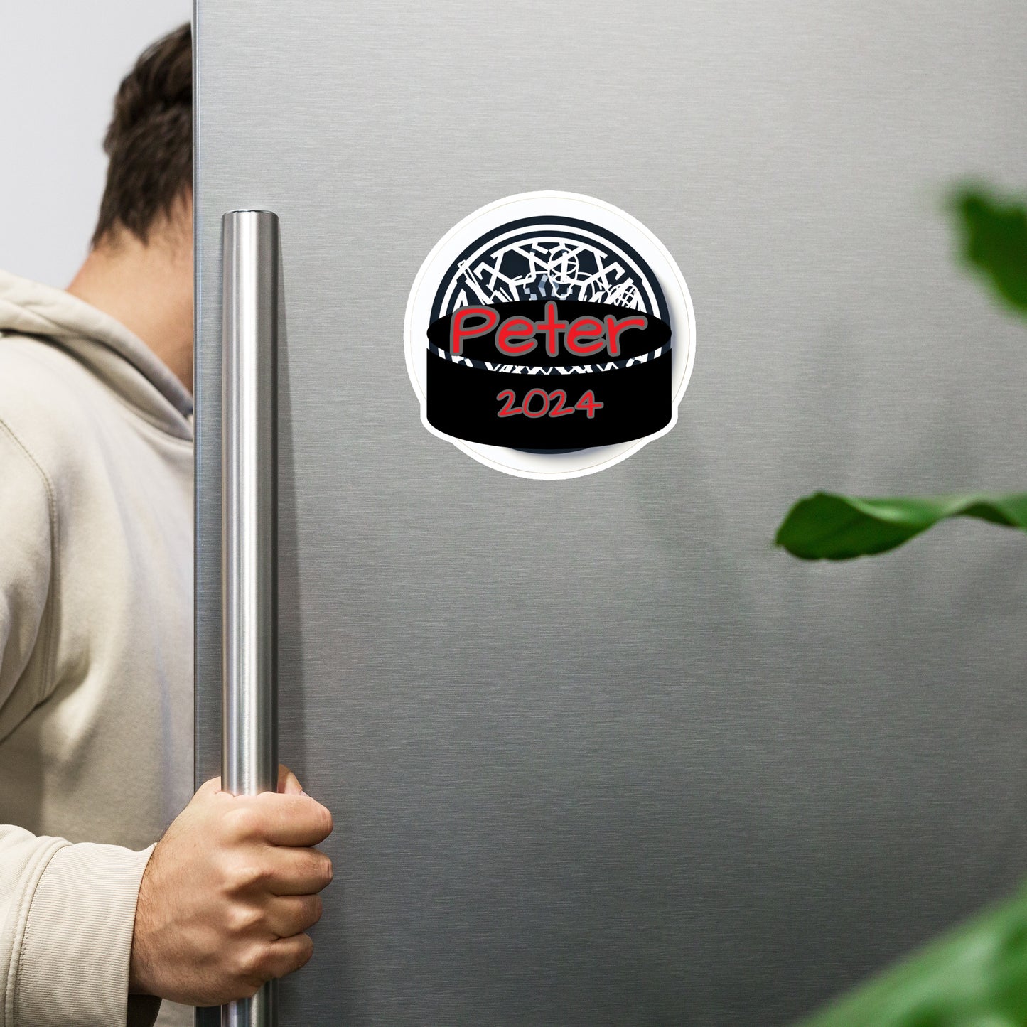 Imán para refrigerador conmemorativo de hockey personalizado