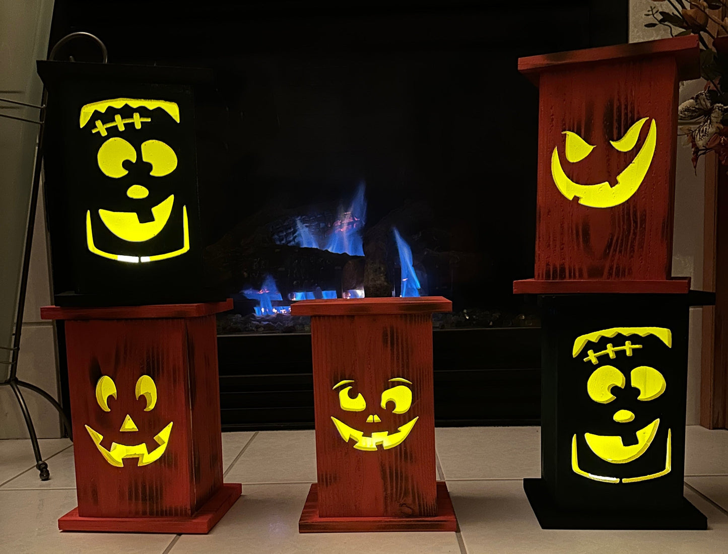 Wooden Halloween Lanterns